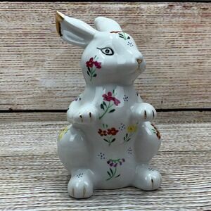 Formalities Bunny Rabbit‎ Figurine Floral Gold Accent Easter Decor